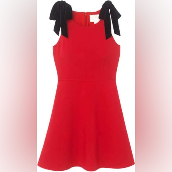 NWT $168 Gal Meets Glam Red Mini Dress with Black Bow - Picture 1 of 11